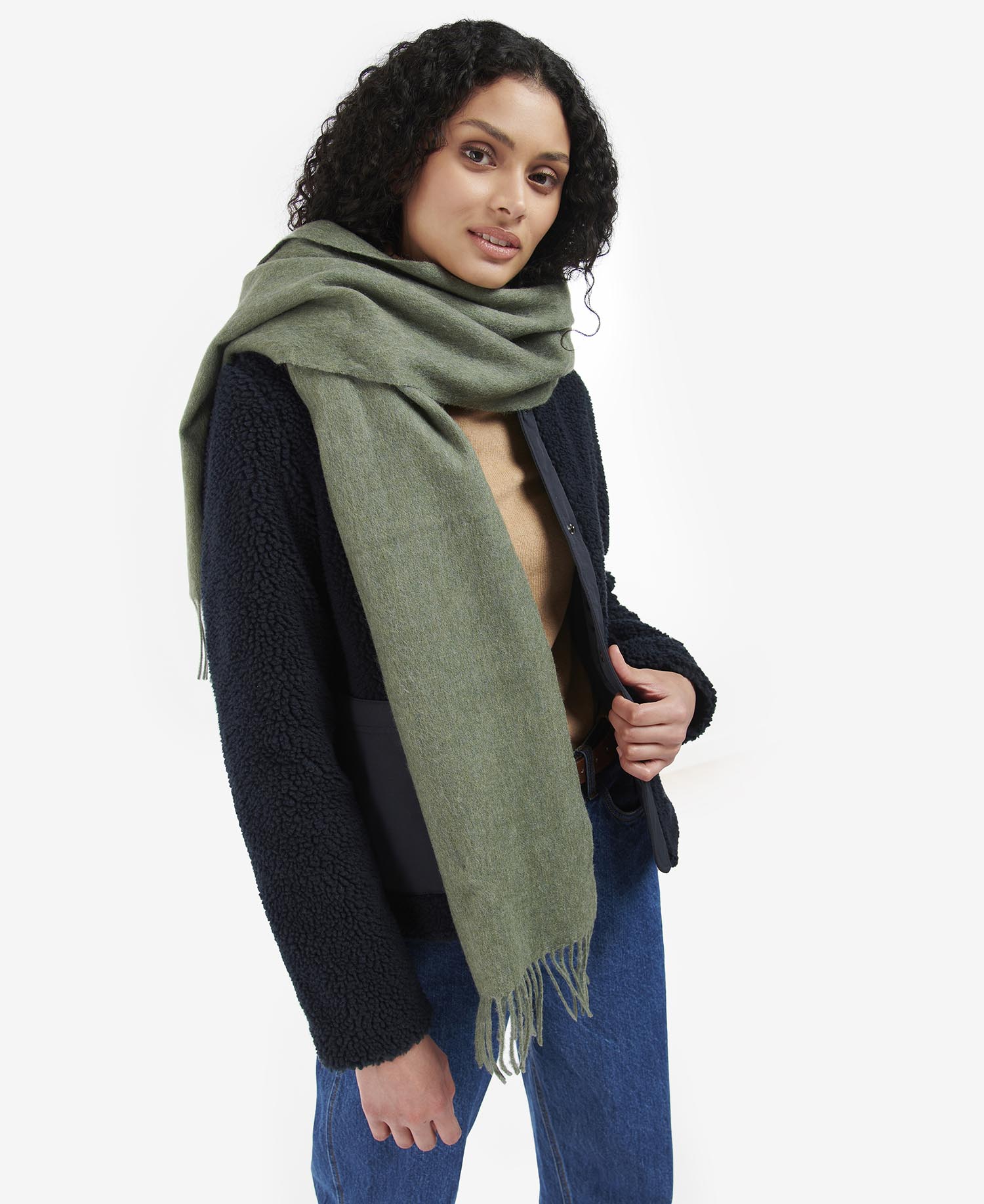 Barbour Lambswool Scarf Olive