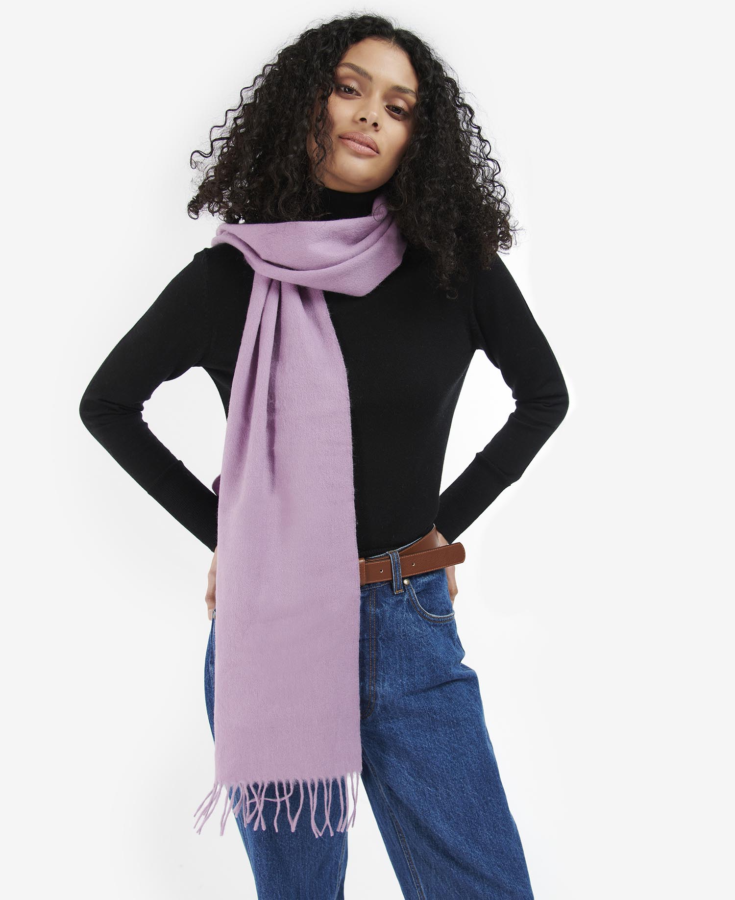 Barbour Lambswool Scarf Lilac