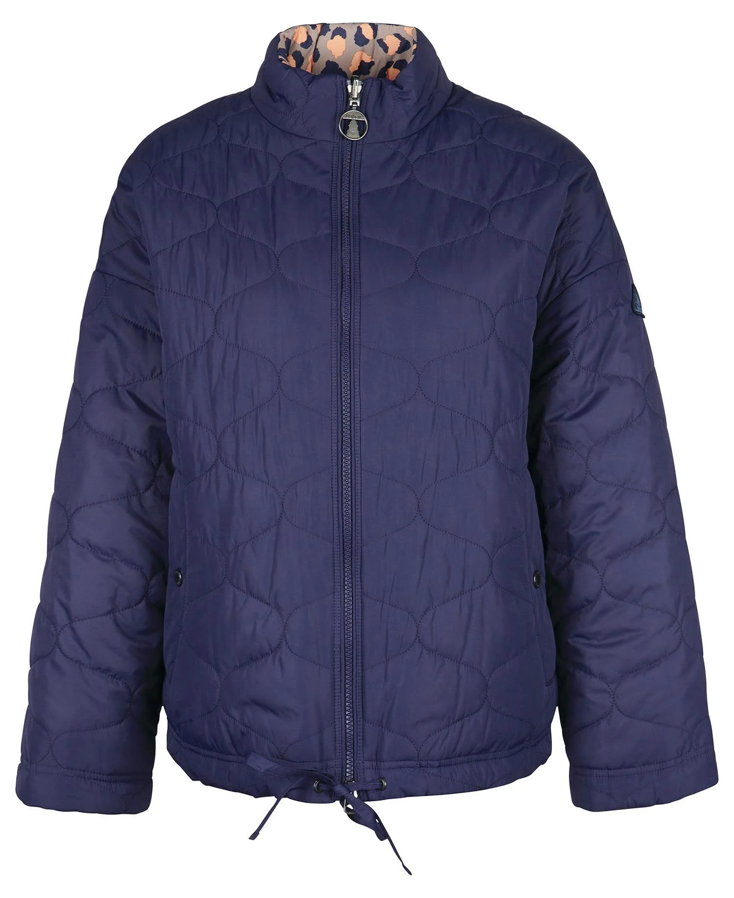 Barbour Printed Reversible Apia Quilt Navy